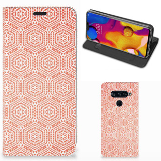 B2Ctelecom LG V40 Thinq Hoesje met Magneet Pattern Orange