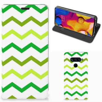 B2Ctelecom LG V40 Thinq Hoesje met Magneet Zigzag Groen