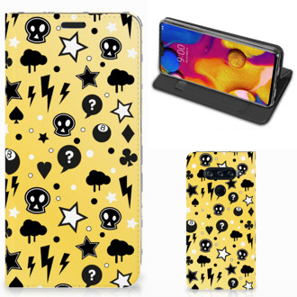 B2Ctelecom LG V40 Thinq Mobiel BookCase Punk Yellow