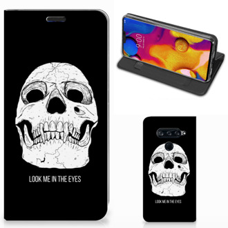 B2Ctelecom LG V40 Thinq Mobiel BookCase Skull Eyes