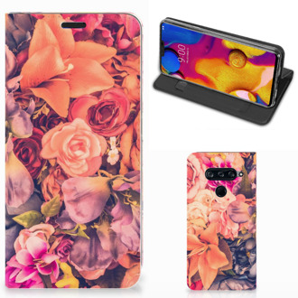 B2Ctelecom LG V40 Thinq Smart Cover Bosje Bloemen