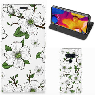 B2Ctelecom LG V40 Thinq Smart Cover Dogwood Flowers