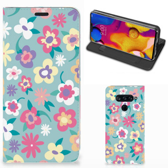 B2Ctelecom LG V40 Thinq Smart Cover Flower Power