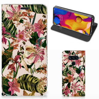 B2Ctelecom LG V40 Thinq Smart Cover Flowers