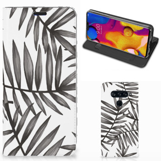 B2Ctelecom LG V40 Thinq Smart Cover Leaves Grey