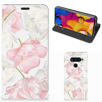 B2Ctelecom LG V40 Thinq Smart Cover Lovely Flowers