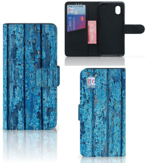 B2Ctelecom Magnet Case Alcatel 1B (2020) Telefoonhoesje Wood Blue