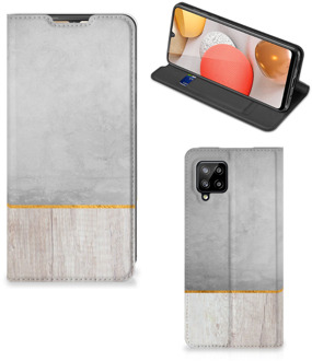 B2Ctelecom Magnet Case Cadeau voor Vader Samsung Galaxy A42 Smartphone Hoesje Wood Beton