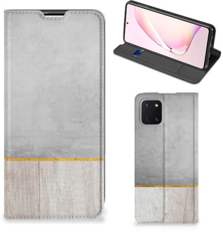 B2Ctelecom Magnet Case Cadeau voor Vader Samsung Galaxy Note 10 Lite Smartphone Hoesje Wood Beton