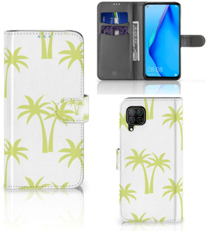 B2Ctelecom Magnet Case Huawei P40 Lite Telefoonhoesje Palmtrees