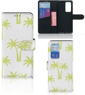 B2Ctelecom Magnet Case Huawei P40 Pro Telefoonhoesje Palmtrees