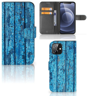 B2Ctelecom Magnet Case iPhone 12 | 12 Pro (6.1") Telefoonhoesje Wood Blue