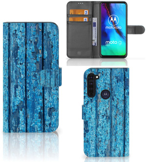 B2Ctelecom Magnet Case Motorola Moto G Pro Telefoonhoesje Wood Blue