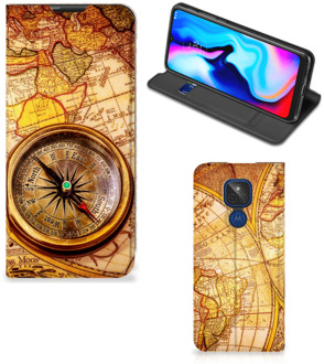 B2Ctelecom Magnet Case Motorola Moto G9 Play Smart Cover Hoesje Kompas
