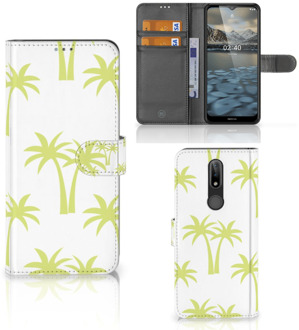 B2Ctelecom Magnet Case Nokia 2.4 Telefoonhoesje Palmtrees