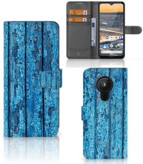 B2Ctelecom Magnet Case Nokia 5.3 Telefoonhoesje Wood Blue