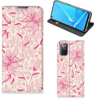 B2Ctelecom Magnet Case OPPO A52 | A72 Telefoon Hoesje Roze Bloemen