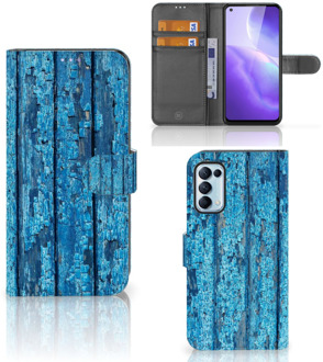 B2Ctelecom Magnet Case OPPO Find X3 Lite Telefoonhoesje Wood Blue