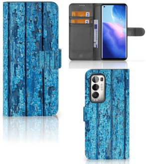 B2Ctelecom Magnet Case OPPO Find X3 Neo 5G Telefoonhoesje Wood Blue