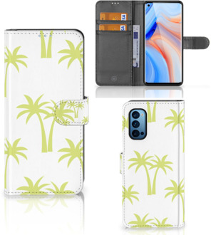 B2Ctelecom Magnet Case OPPO Reno 4 Pro 5G Telefoonhoesje Palmtrees