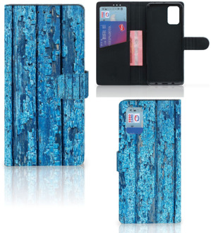 B2Ctelecom Magnet Case Samsung Galaxy A02s Flip Cover Samsung M02s Telefoonhoesje Wood Blue