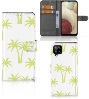 B2Ctelecom Magnet Case Samsung Galaxy A12 Telefoonhoesje Palmtrees