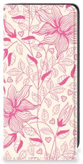 B2Ctelecom Magnet Case Samsung Galaxy A41 Telefoon Hoesje Roze Bloemen