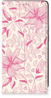 B2Ctelecom Magnet Case Samsung Galaxy A52 Telefoon Hoesje Roze Bloemen