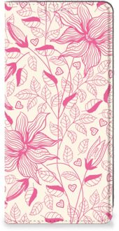 B2Ctelecom Magnet Case Samsung Galaxy A71 Telefoon Hoesje Roze Bloemen