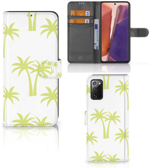 B2Ctelecom Magnet Case Samsung Galaxy Note 20 Telefoonhoesje Palmtrees