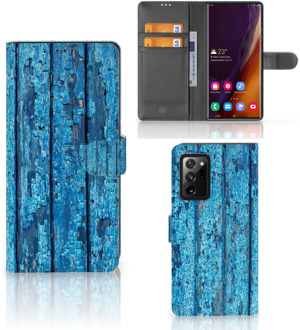 B2Ctelecom Magnet Case Samsung Galaxy Note20 Ultra Telefoonhoesje Wood Blue