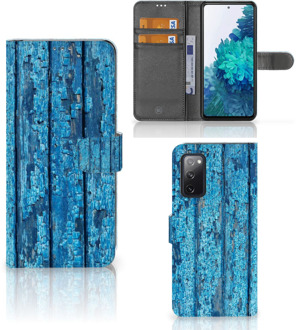 B2Ctelecom Magnet Case Samsung Galaxy S20FE Telefoonhoesje Wood Blue