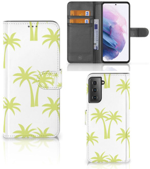 B2Ctelecom Magnet Case Samsung Galaxy S21 Plus Telefoonhoesje Palmtrees