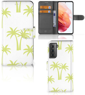 B2Ctelecom Magnet Case Samsung Galaxy S21 Telefoonhoesje Palmtrees