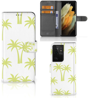 B2Ctelecom Magnet Case Samsung Galaxy S21 Ultra Telefoonhoesje Palmtrees