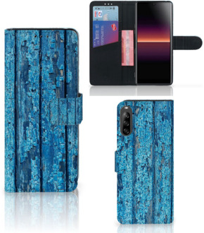 B2Ctelecom Magnet Case Sony Xperia L4 Telefoonhoesje Wood Blue