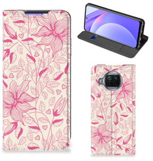 B2Ctelecom Magnet Case Xiaomi Mi 10T Lite Telefoon Hoesje Roze Bloemen