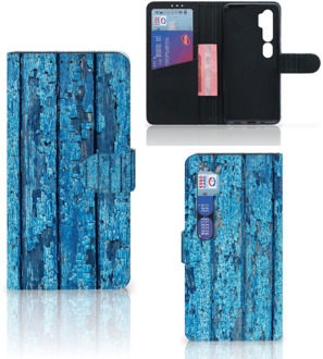 B2Ctelecom Magnet Case Xiaomi Mi Note 10 Pro Telefoonhoesje Wood Blue