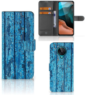 B2Ctelecom Magnet Case Xiaomi Poco F2 Pro Telefoonhoesje Wood Blue