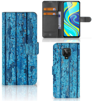 B2Ctelecom Magnet Case Xiaomi Redmi Note 9 Pro | Note 9S Telefoonhoesje Wood Blue