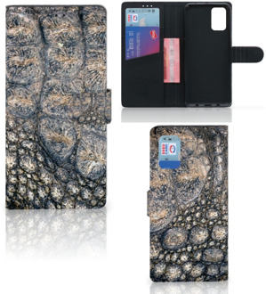 B2Ctelecom Mapje Samsung Galaxy A02s Flip Cover Samsung M02s Telefoonhoesje bedrukken Krokodillenprint