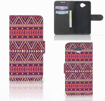 B2Ctelecom Microsoft Lumia 650 Uniek Wallet Book Case Hoesje Aztec Purple