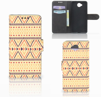 B2Ctelecom Microsoft Lumia 650 Uniek Wallet Book Case Hoesje Aztec Yellow