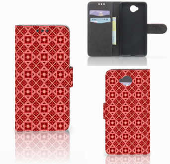 B2Ctelecom Microsoft Lumia 650 Uniek Wallet Book Case Hoesje Batik Red