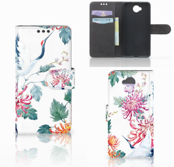 B2Ctelecom Microsoft Lumia 650 Uniek Wallet Book Case Hoesje Bird Flowers