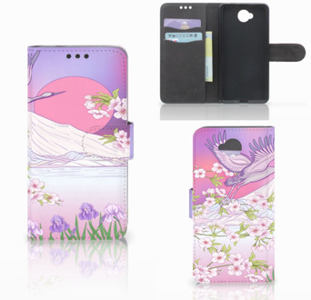 B2Ctelecom Microsoft Lumia 650 Uniek Wallet Book Case Hoesje Bird Flying