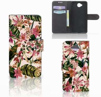 B2Ctelecom Microsoft Lumia 650 Uniek Wallet Book Case Hoesje Flowers