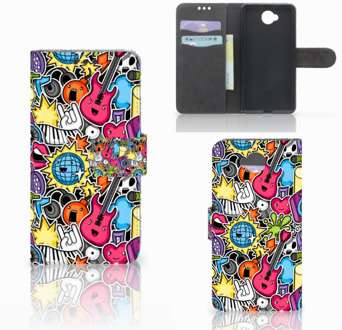 B2Ctelecom Microsoft Lumia 650 Uniek Wallet Book Case Hoesje Punk Rock