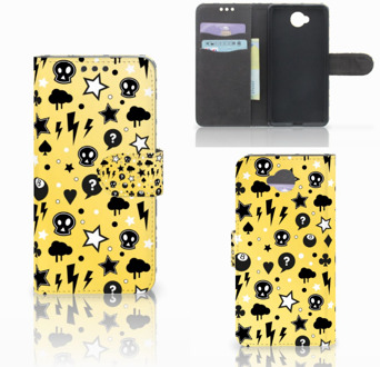 B2Ctelecom Microsoft Lumia 650 Uniek Wallet Book Case Hoesje Punk Yellow