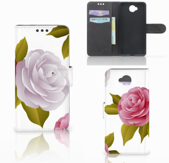 B2Ctelecom Microsoft Lumia 650 Uniek Wallet Book Case Hoesje Roses